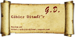 Gibicz Ditmár névjegykártya